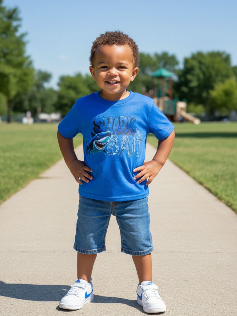 Toddler Boy Blue Shark Bait Graphic T.