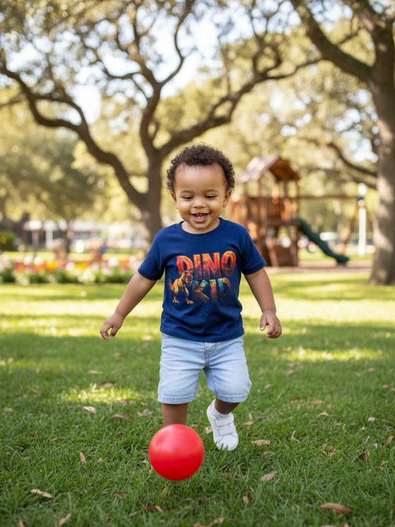Toddler Boy Navy Dino Kid Graphic T.