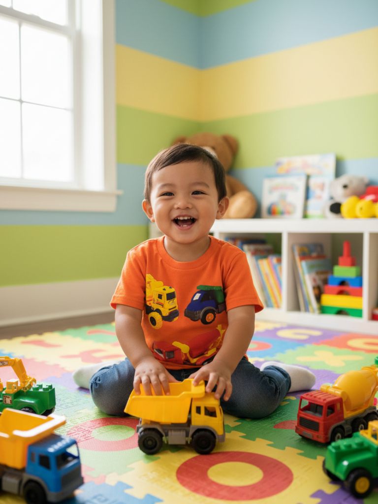 Toddler Boy Orange Truck Graphic T.