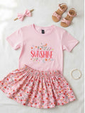 Toddler Girl Light Pink Sunshine Graphic T