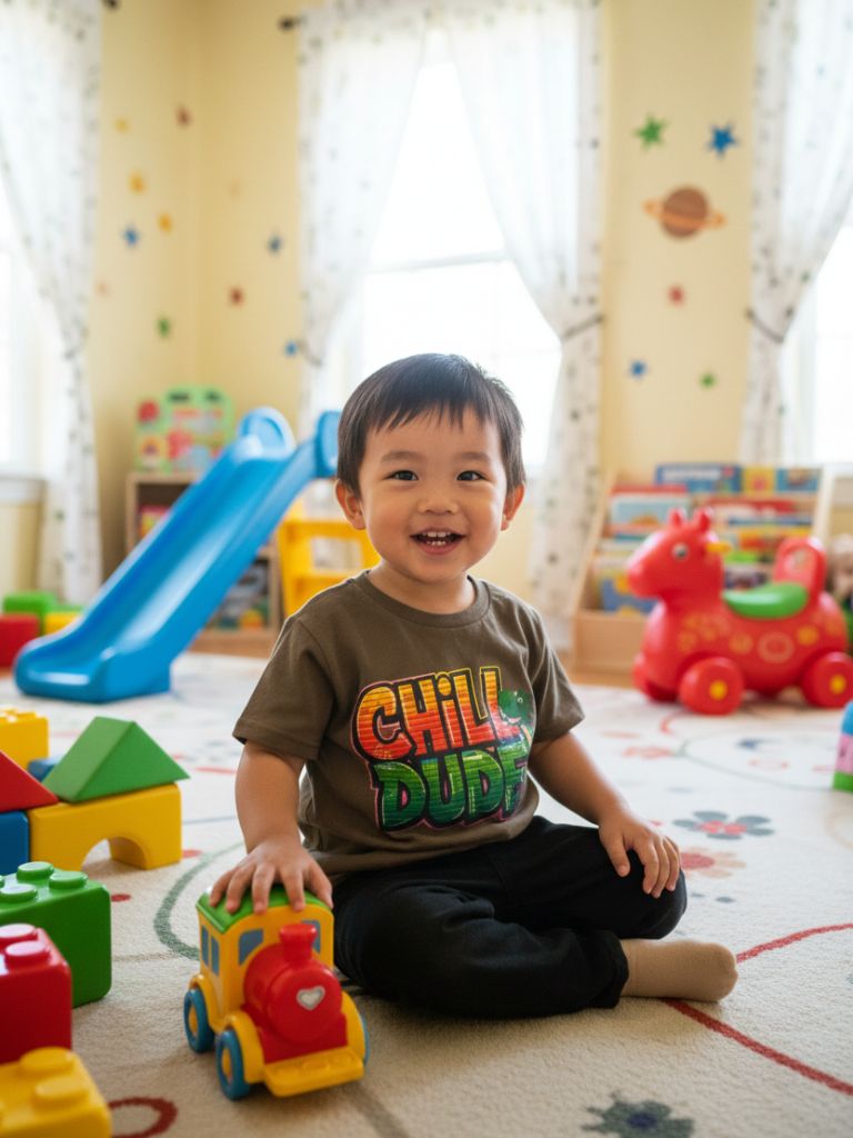 Toddler Boy Brown Chill Dude Graphic T.