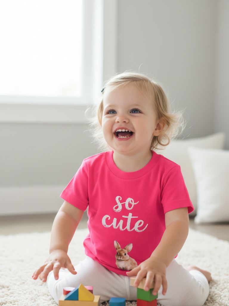 Toddler Girl So Cute Pink Graphic T