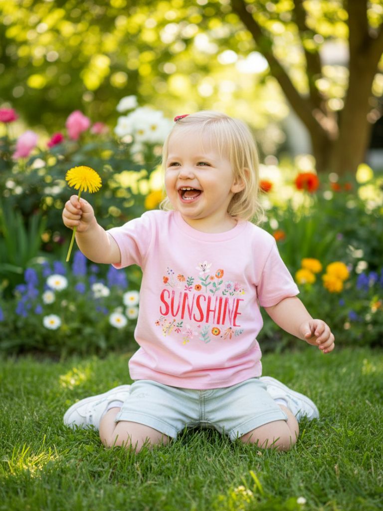 Toddler Girl Light Pink Sunshine Graphic T
