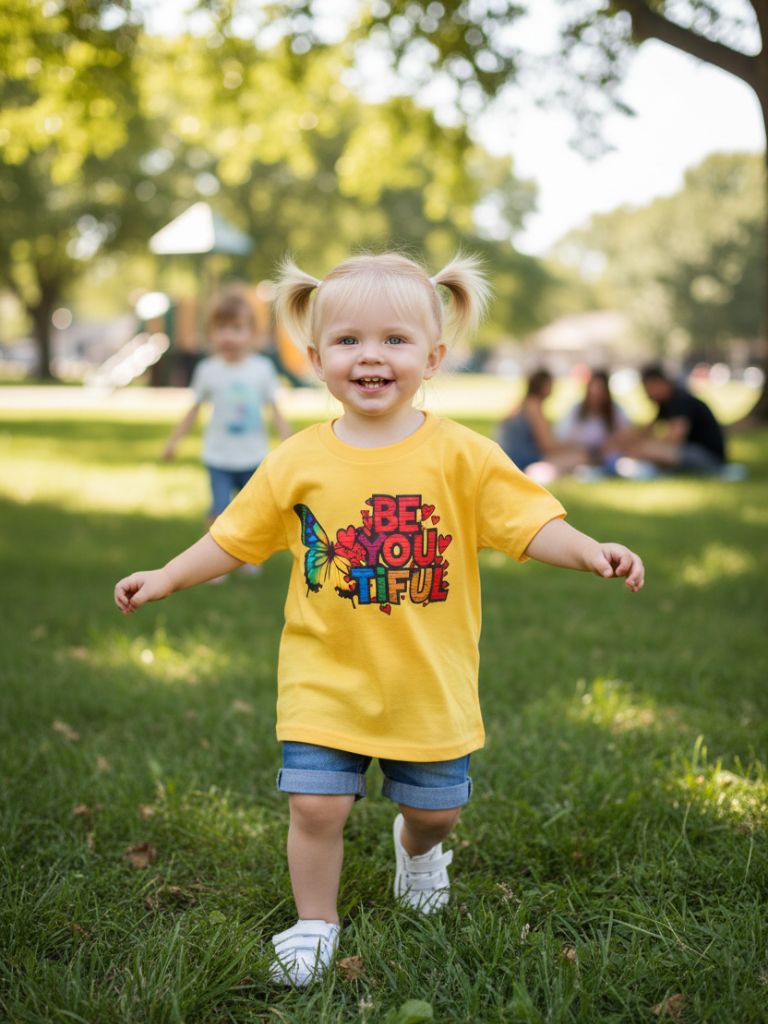 Toddler Girl Yellow Be-You-Tiful Graphic T