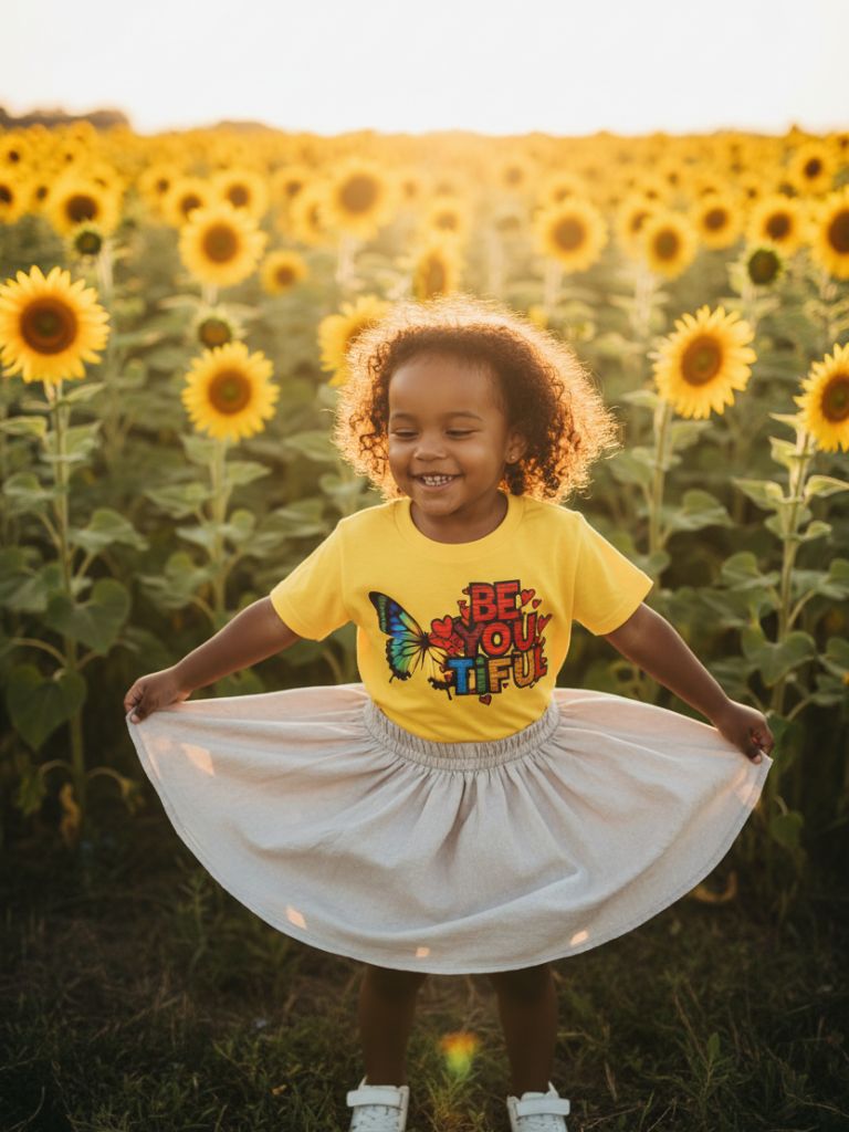 Toddler Girl Yellow Be-You-Tiful Graphic T