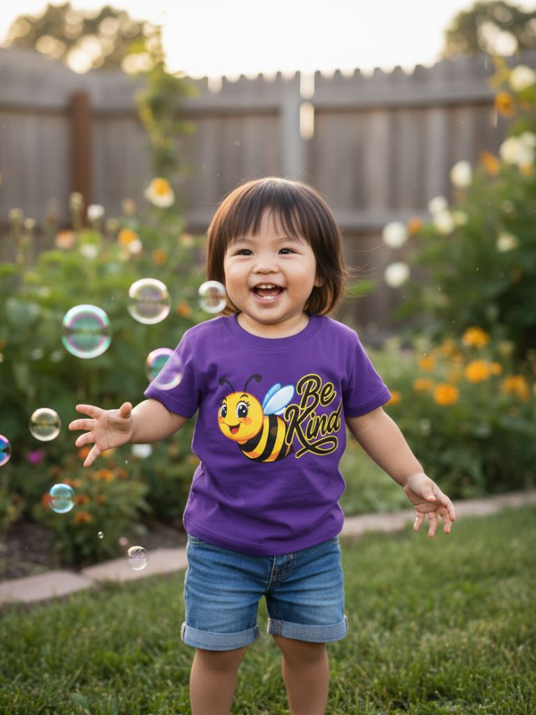 Toddler Girl Purple Be Kind Graphic T