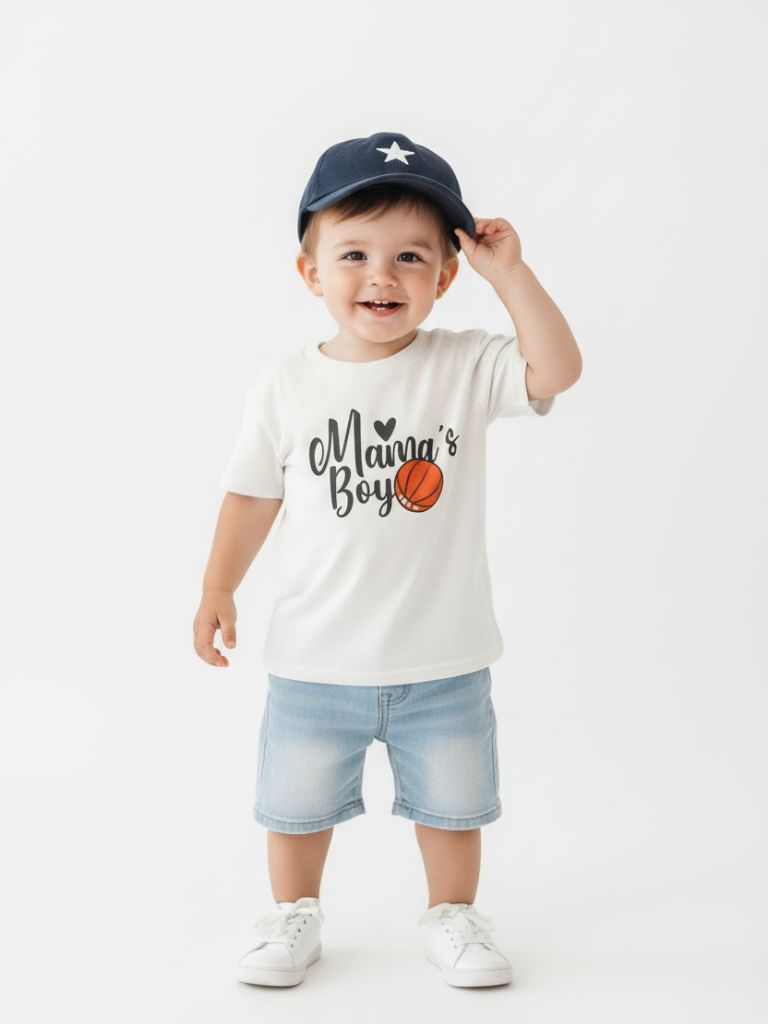 Toddler Boy Mama's Boy White Graphic T