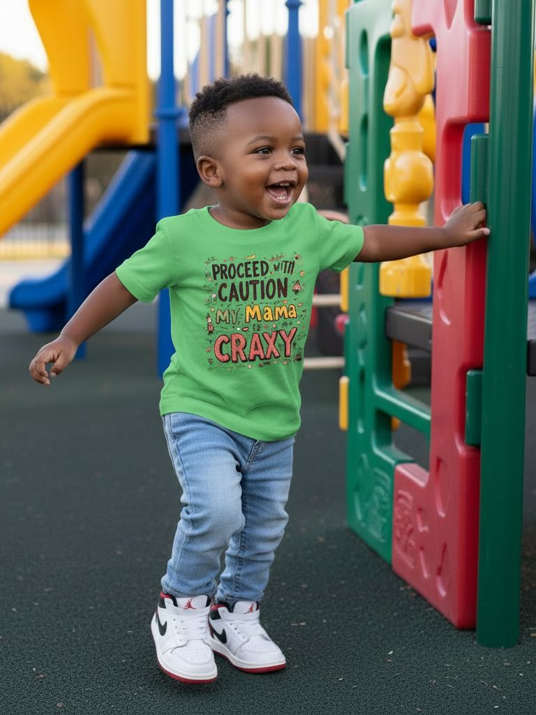Toddler Boy Proceed with Caution Graphic T