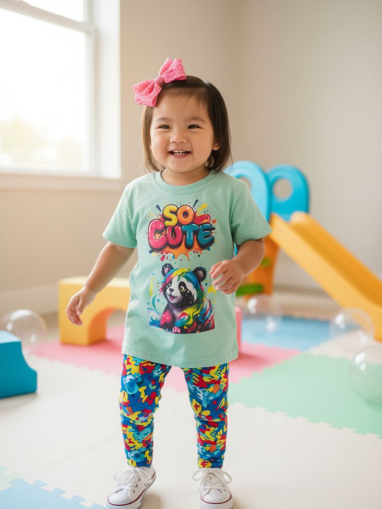 Toddler Girl So Cute Panda Graphic T