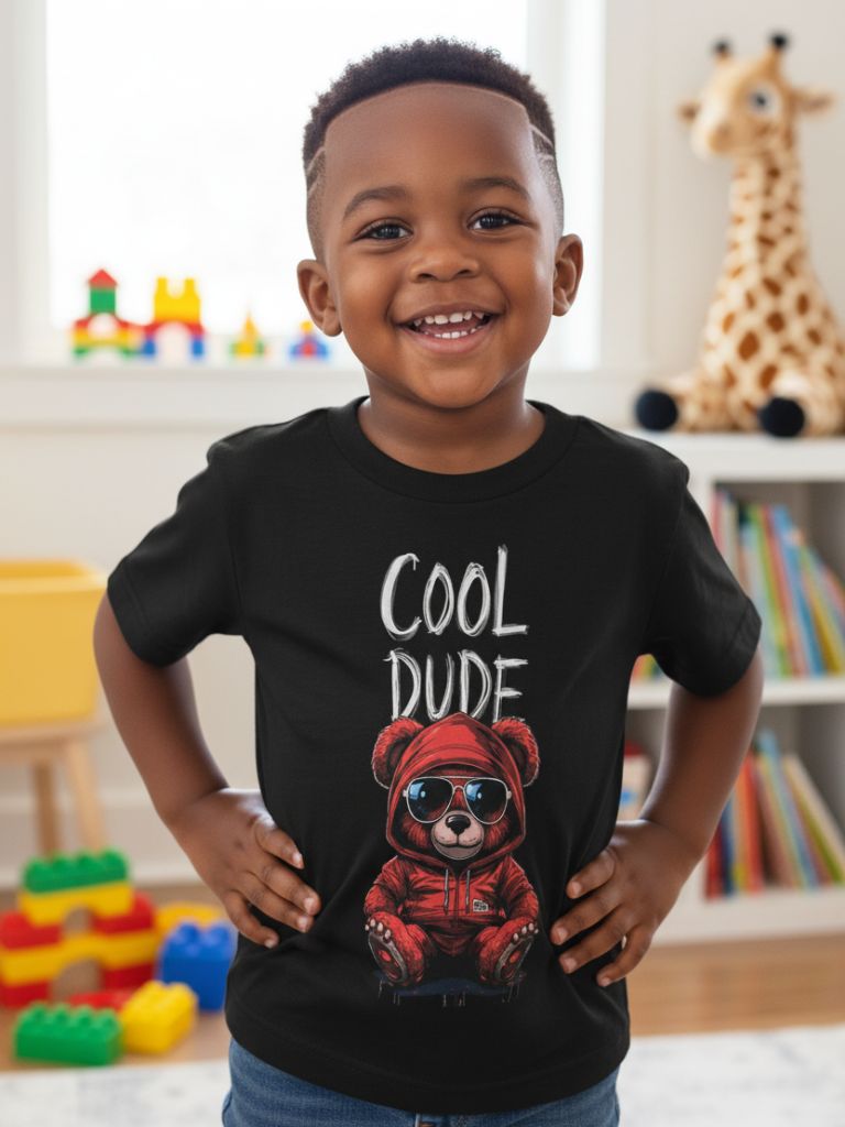 Toddler Boy Red Cool Dude Graphic T