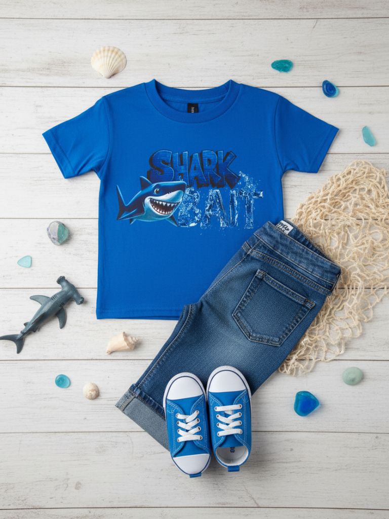 Toddler Boy Blue Shark Bait Graphic T.