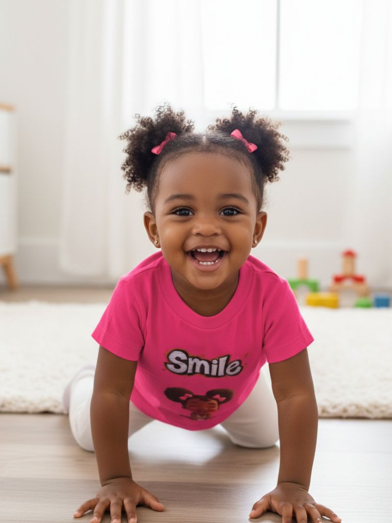Toddler Girl Pink Smile Graphic T