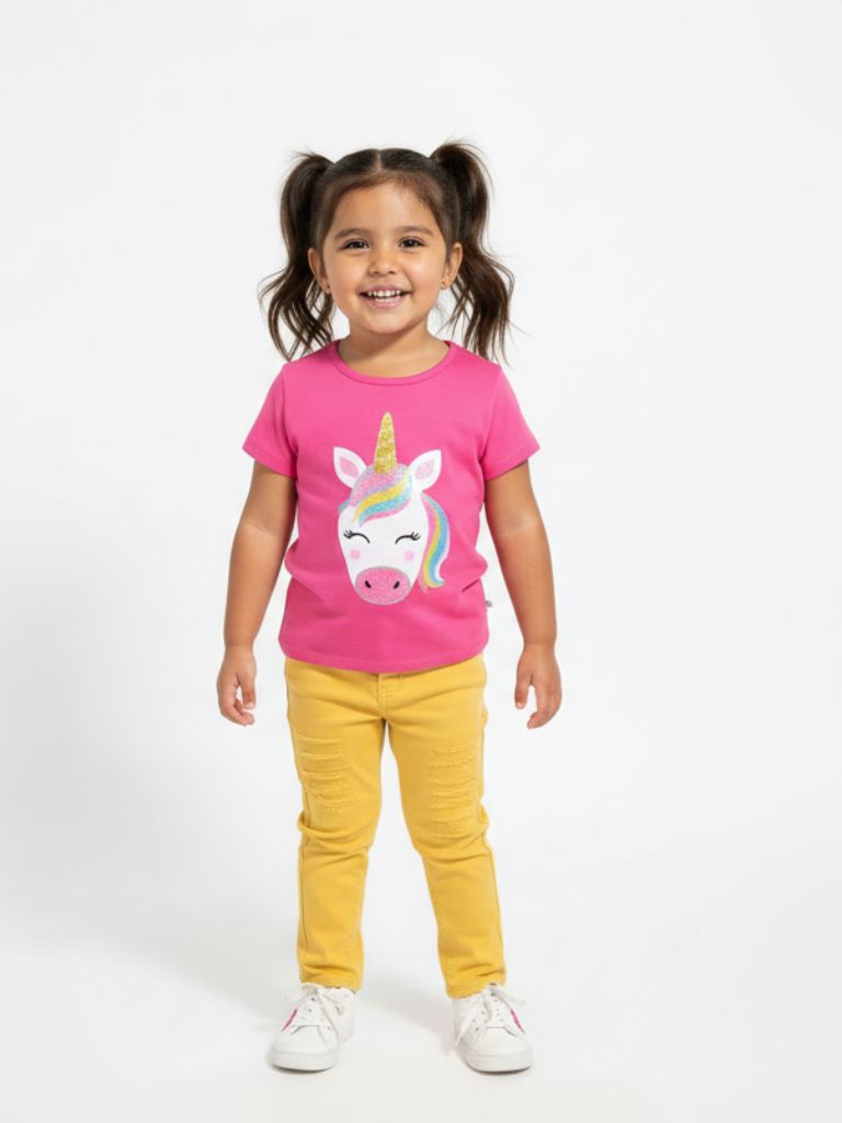 Toddler Girl Denim Jeans Yellow Straight