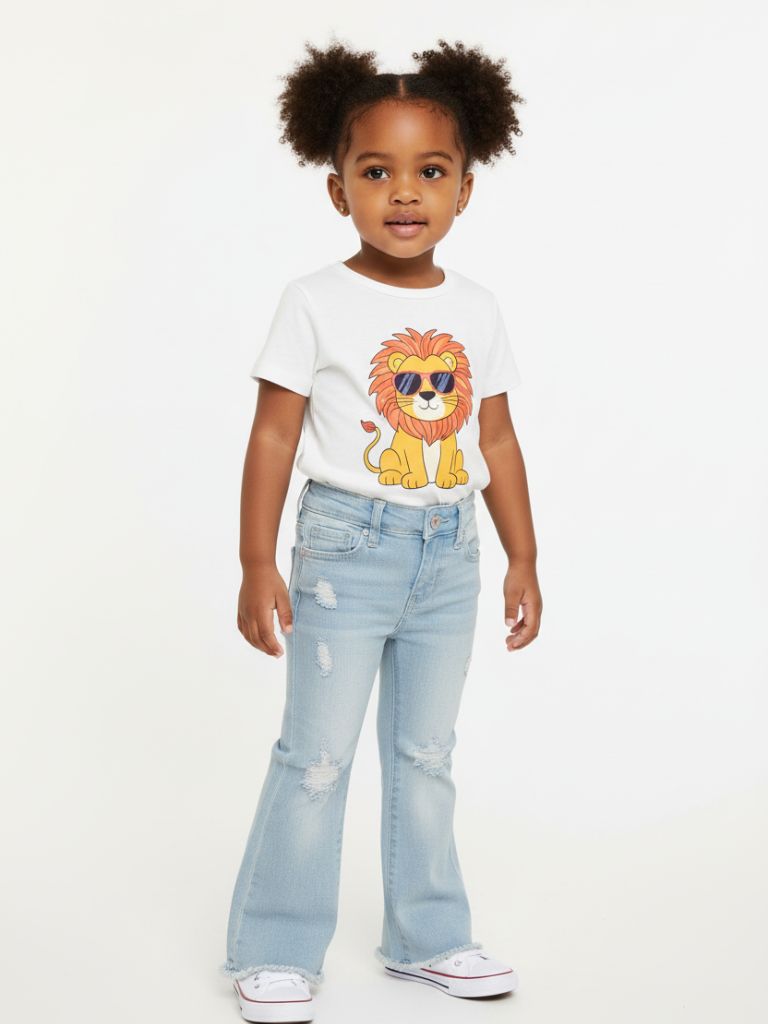 Toddler Girl Denim Flare Distressed Jeans