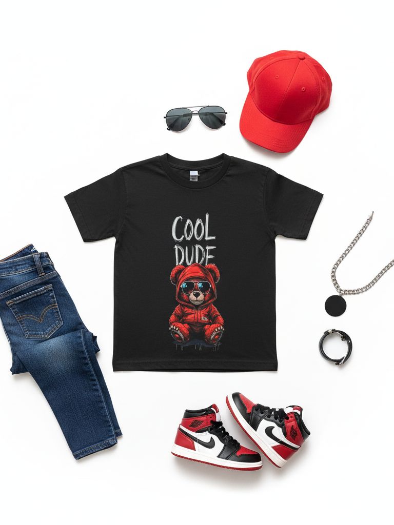 Toddler Boy Red Cool Dude Graphic T