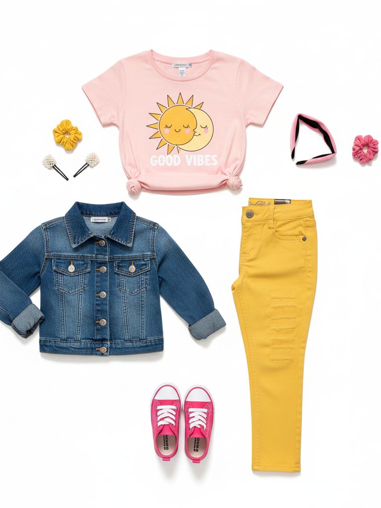 Toddler Girl Denim Jeans Yellow Straight