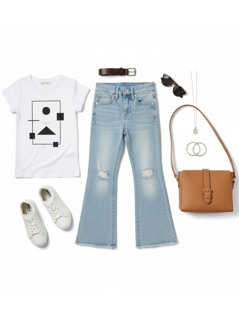 Toddler Girl Denim Flare Distressed Jeans