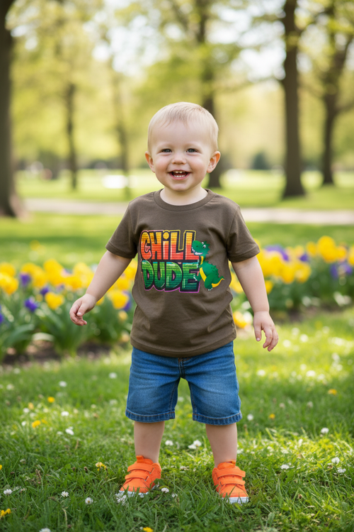 Chill Dude Tee - White Toddler