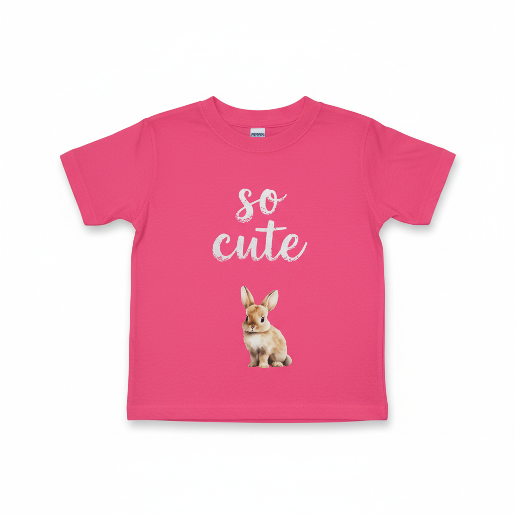 Multiple angles of Toddler Girl So Cute Pink shirt