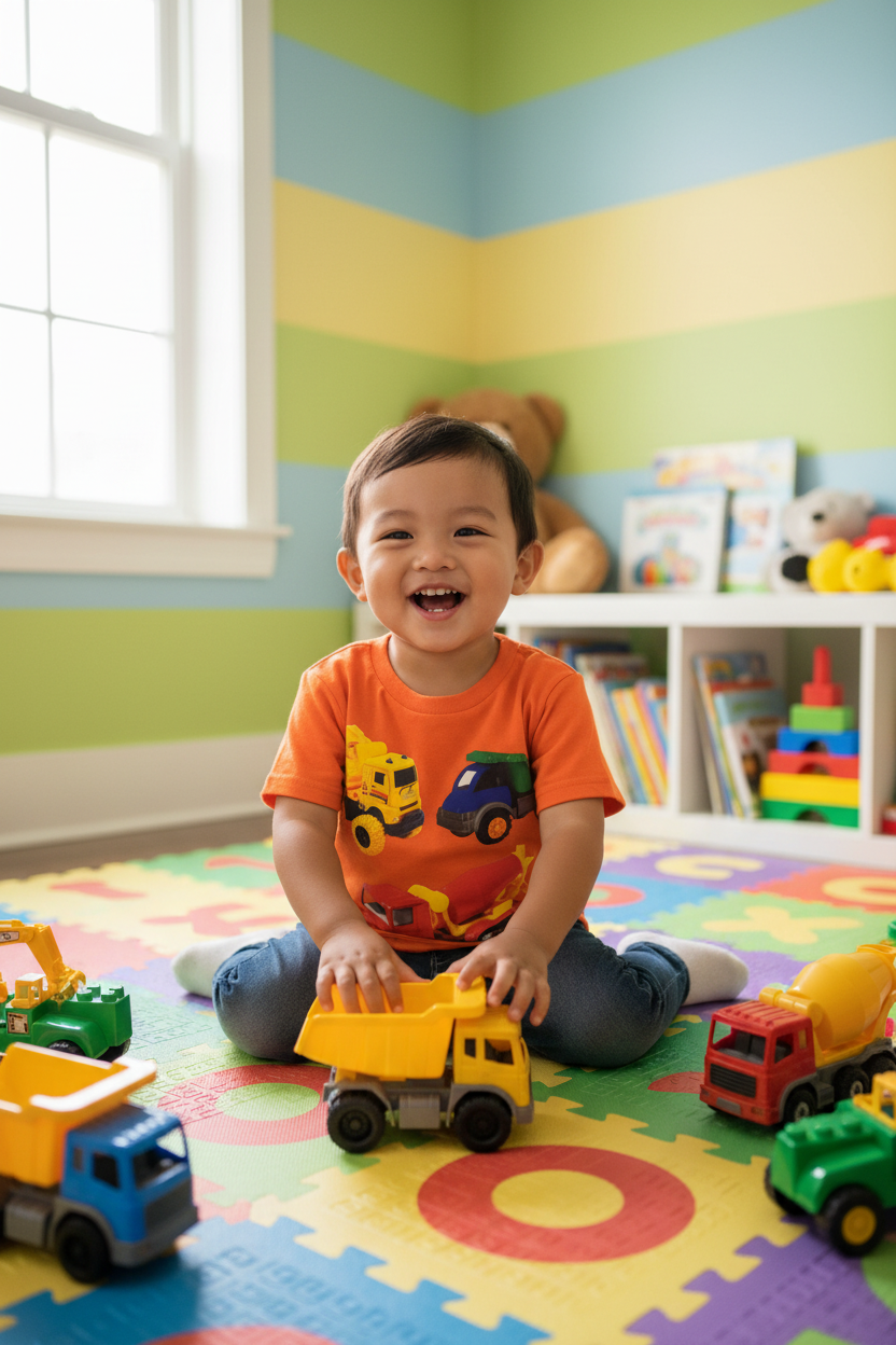 Orange Truck Tee - Asian Toddler