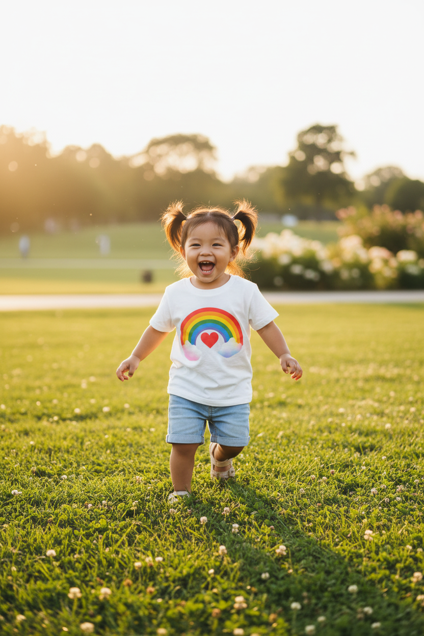 Rainbow Tee - Asian Girl