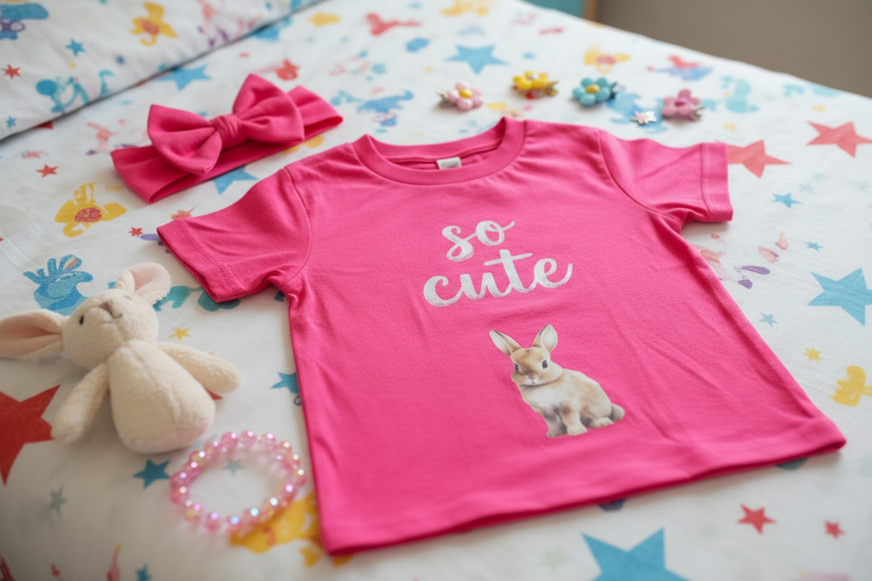 Toddler Girl So Cute Pink Graphic T