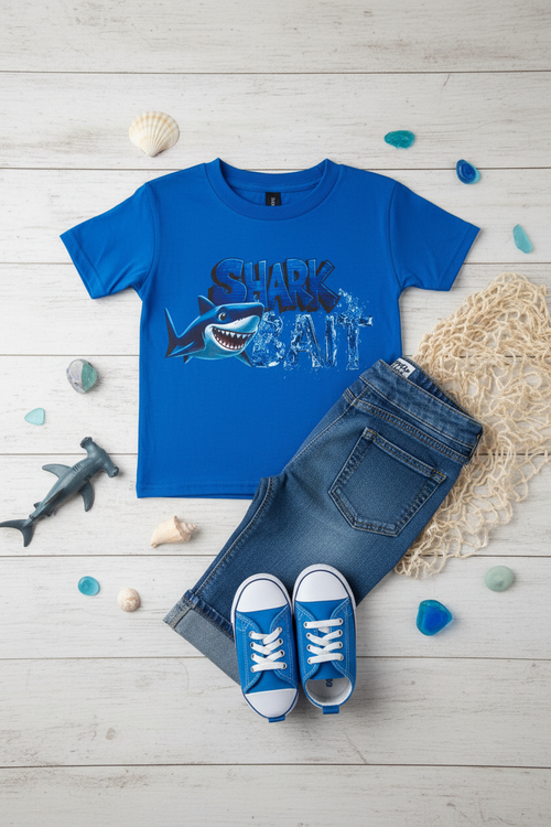 Shark Bait Tee - Outfit Flat Lay Styled