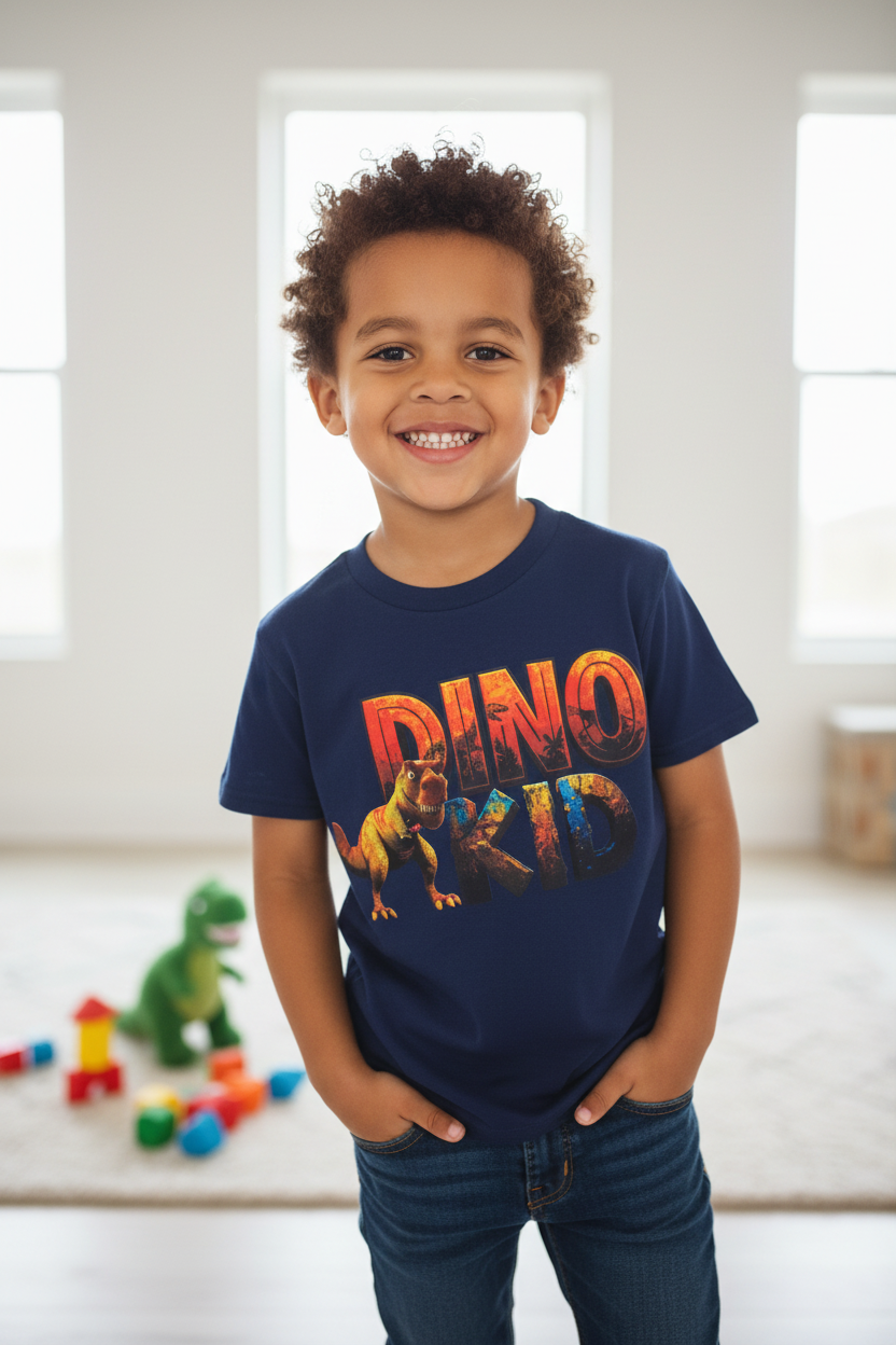 Toddler Boy Navy Dino Tee - Diverse Kid