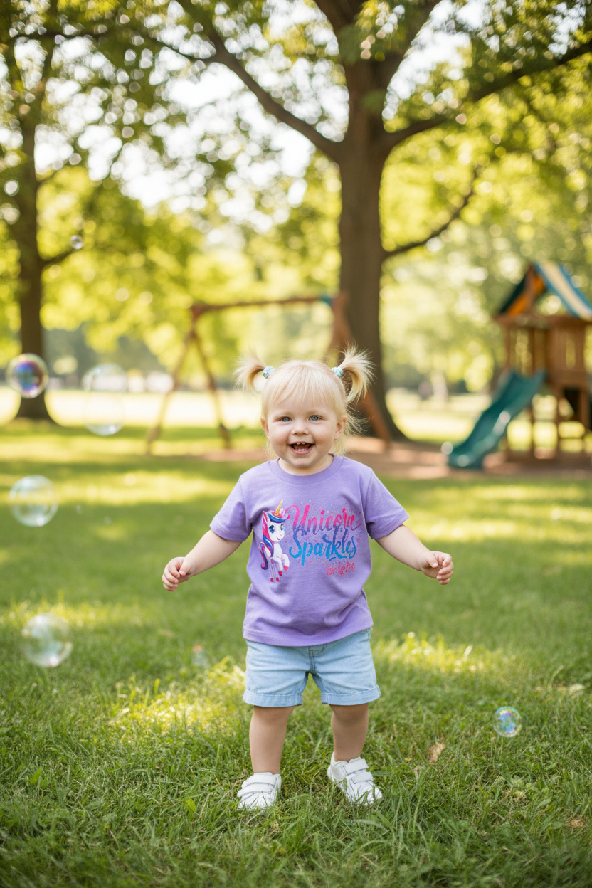 White toddler Unicorn tee
